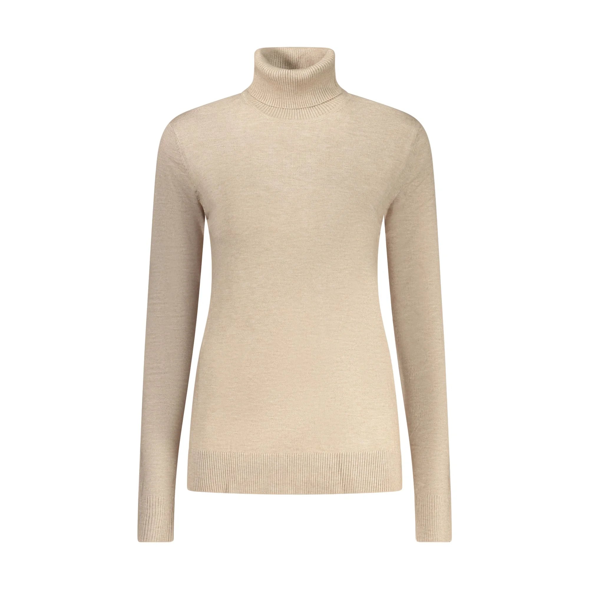 Norway 1963 Maglione Donna Beige Dolcevita Maniche Lunghe Logo Maglie - foto prodotto